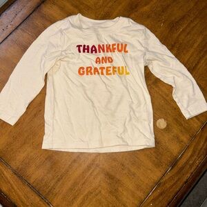 Jumping Beans Cream Long Sleeve Shirt with Thankful Print